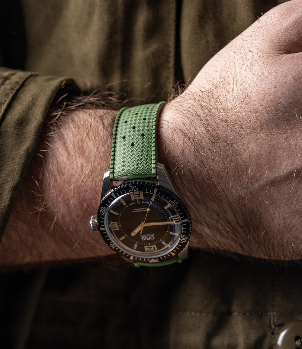 Tropical Retro Style FKM Rubber Quick Release Watch Straps