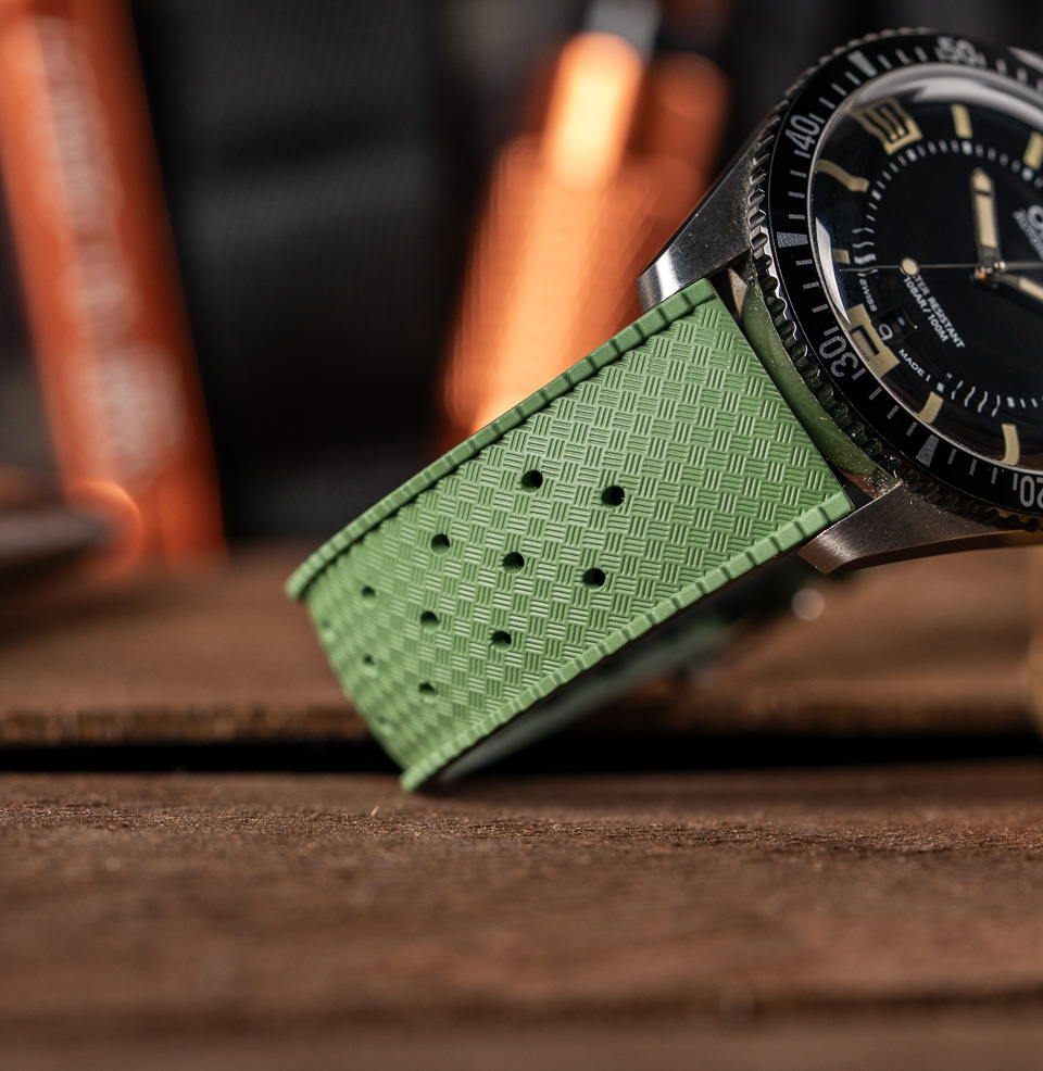 Tropical Retro Style FKM Rubber Quick Release Watch Straps Multiple Sizes