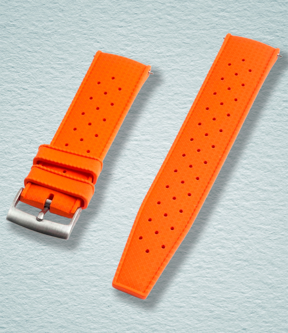 Tropical Retro Style FKM Rubber Quick Release Watch Straps