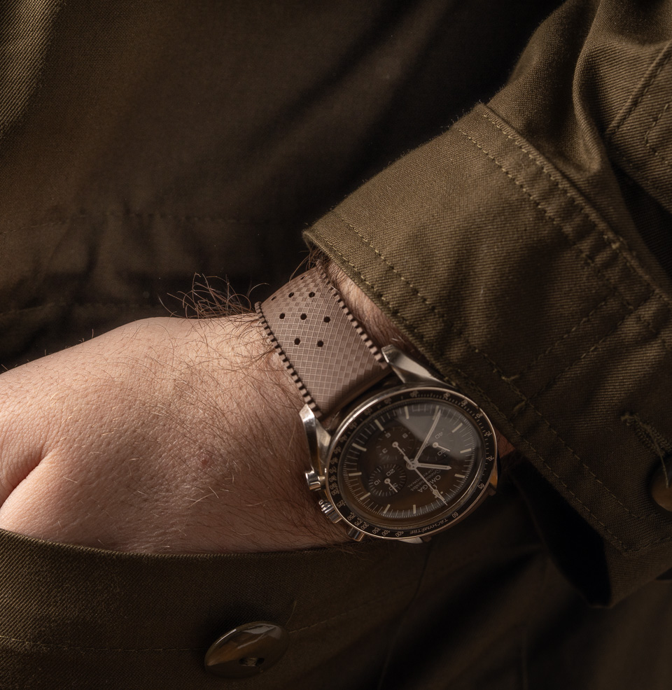 Tropical Retro Style FKM Rubber Quick Release Watch Straps Classic diamond-weave 