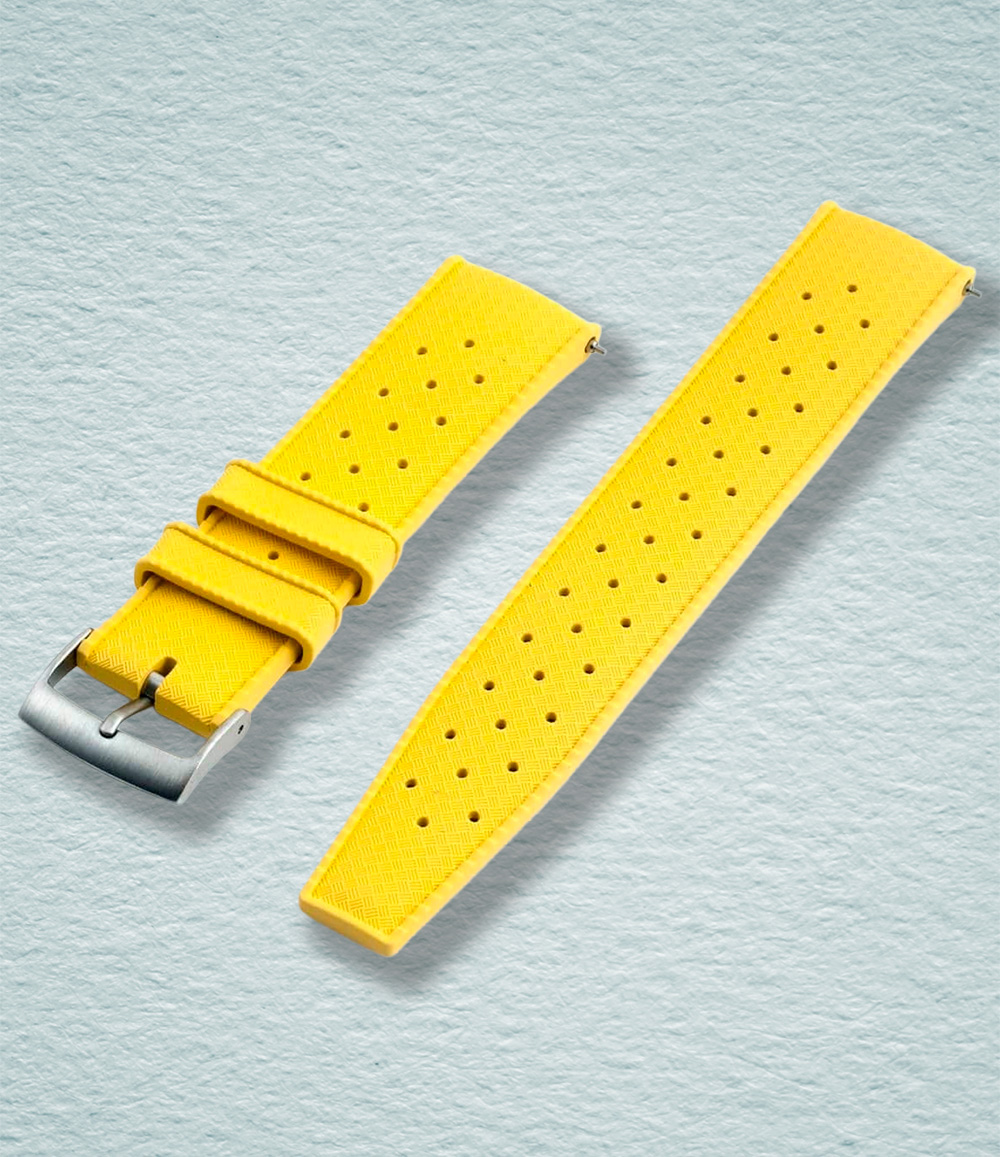 Tropical Retro Style FKM Rubber Quick Release Watch Straps