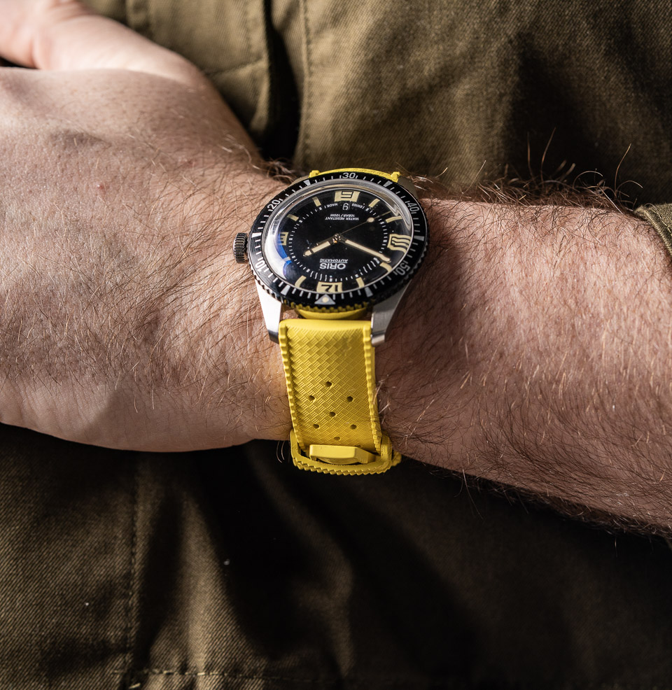 Tropical Retro Style FKM Rubber Quick Release Watch Straps Classic diamond-weave 