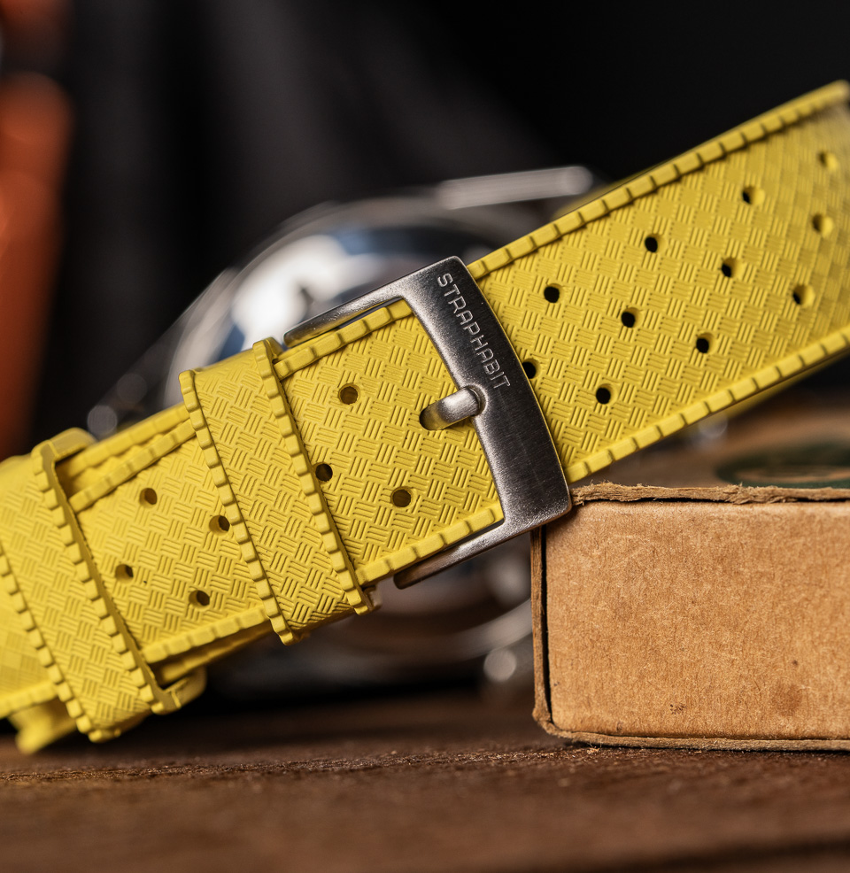 Tropical Retro Style FKM Rubber Quick Release Watch Straps 316L stainless steel