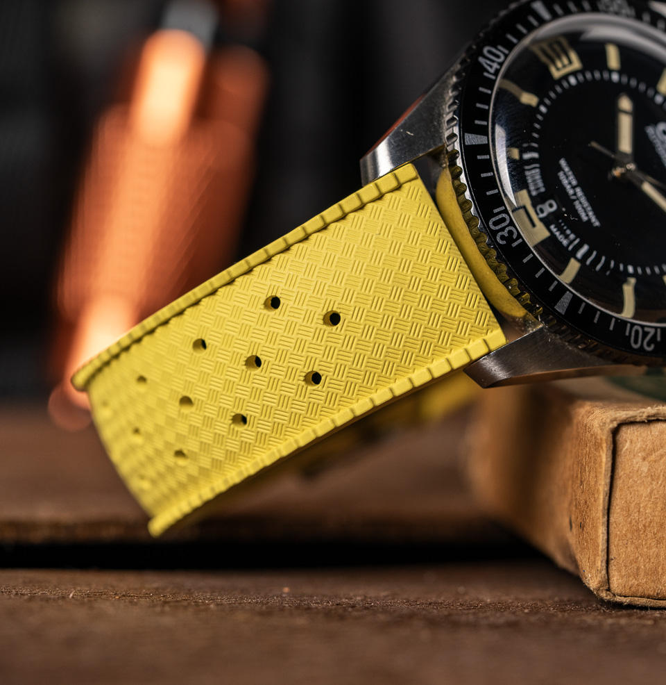 Tropical Retro Style FKM Rubber Quick Release Watch Straps Multiple Sizes