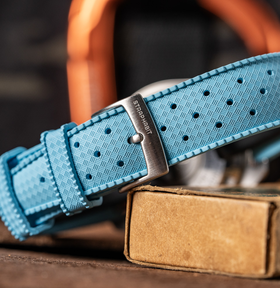 Tropical Retro Style FKM Rubber Quick Release Watch Straps 316L stainless steel