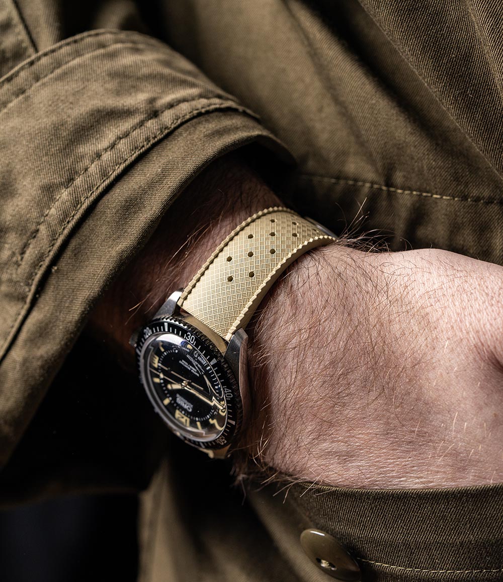 Tropical Retro Style FKM Rubber Quick Release Watch Straps