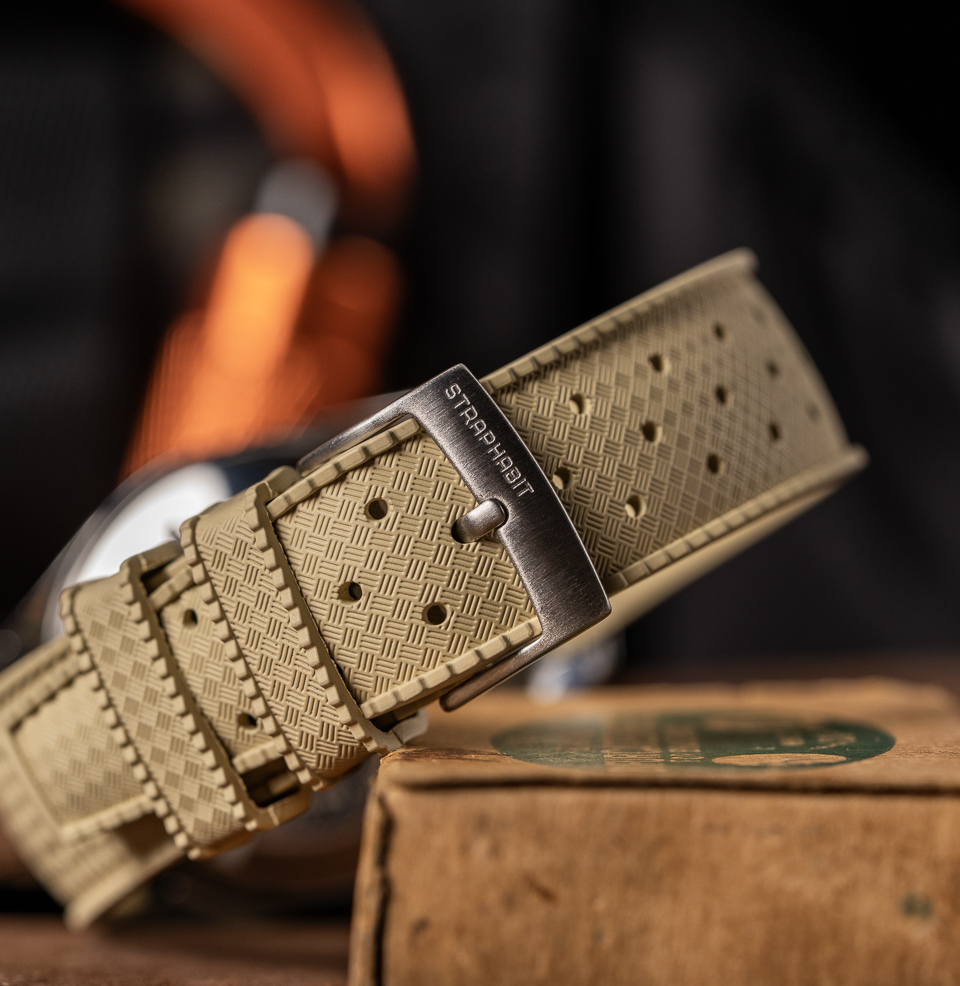 Tropical Retro Style FKM Rubber Quick Release Watch Straps 316L stainless steel