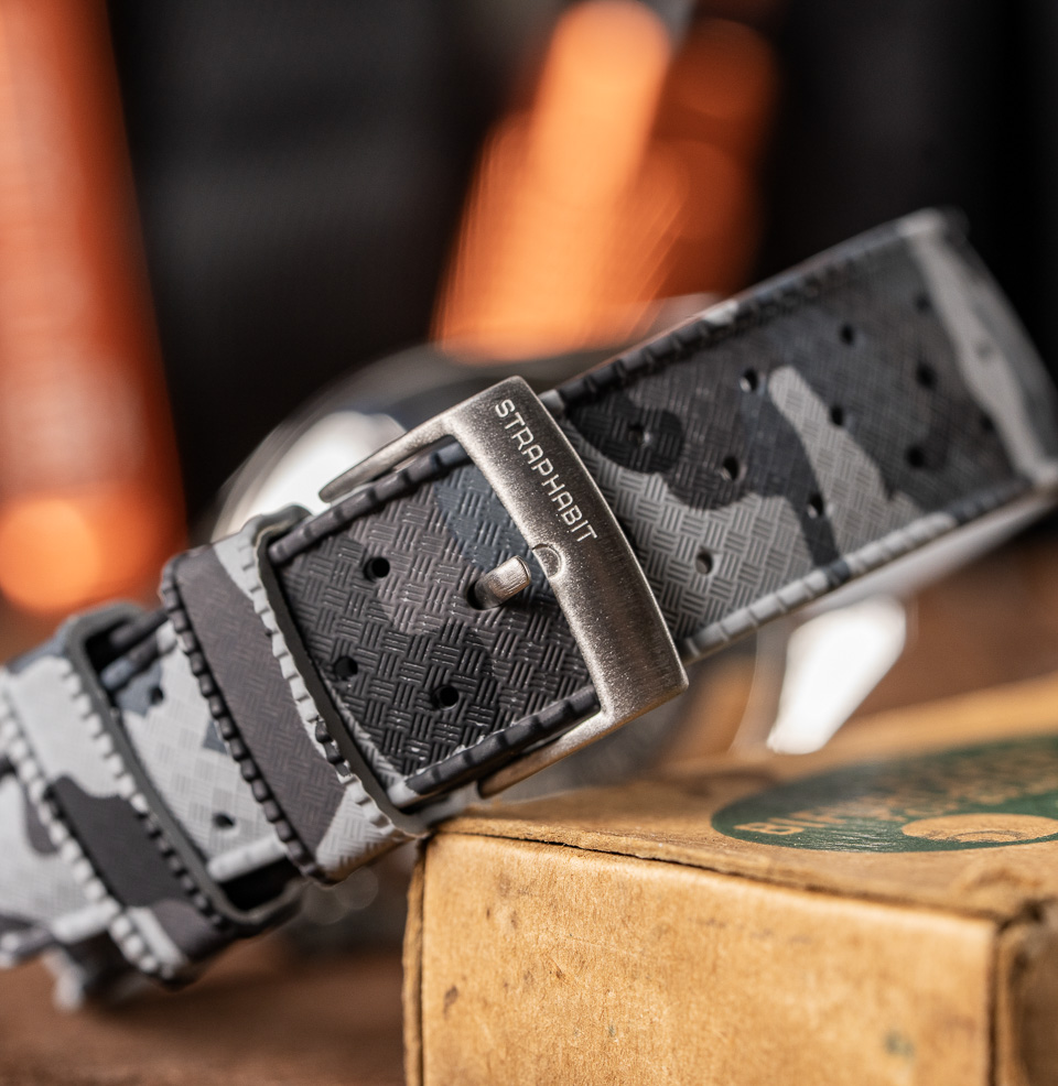 Tropical Retro Style FKM Rubber Quick Release Watch Straps 316L stainless steel