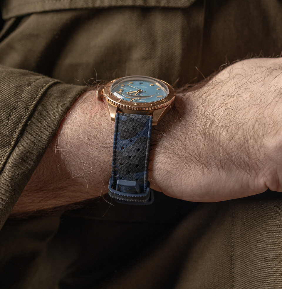 Tropical Retro Style FKM Rubber Quick Release Watch Straps Classic diamond-weave 