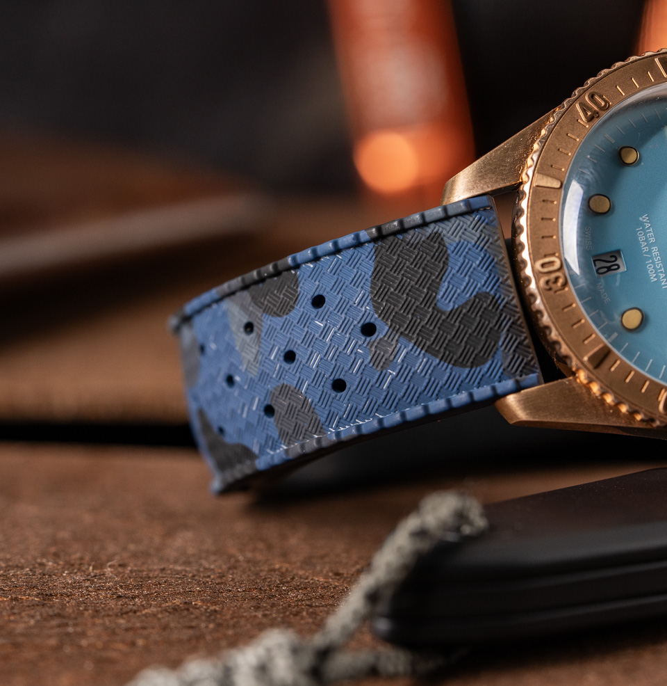 Tropical Retro Style FKM Rubber Quick Release Watch Straps Multiple Sizes