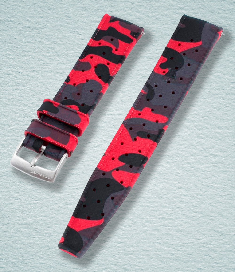 Tropical Retro Style FKM Rubber Quick Release Watch Straps