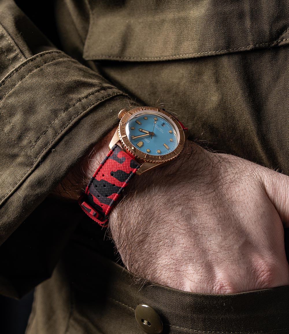 Tropical Retro Style FKM Rubber Quick Release Watch Straps