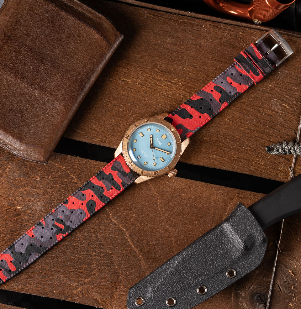 Tropical Retro Style FKM Rubber Quick Release Watch Straps FKM Rubber Strap