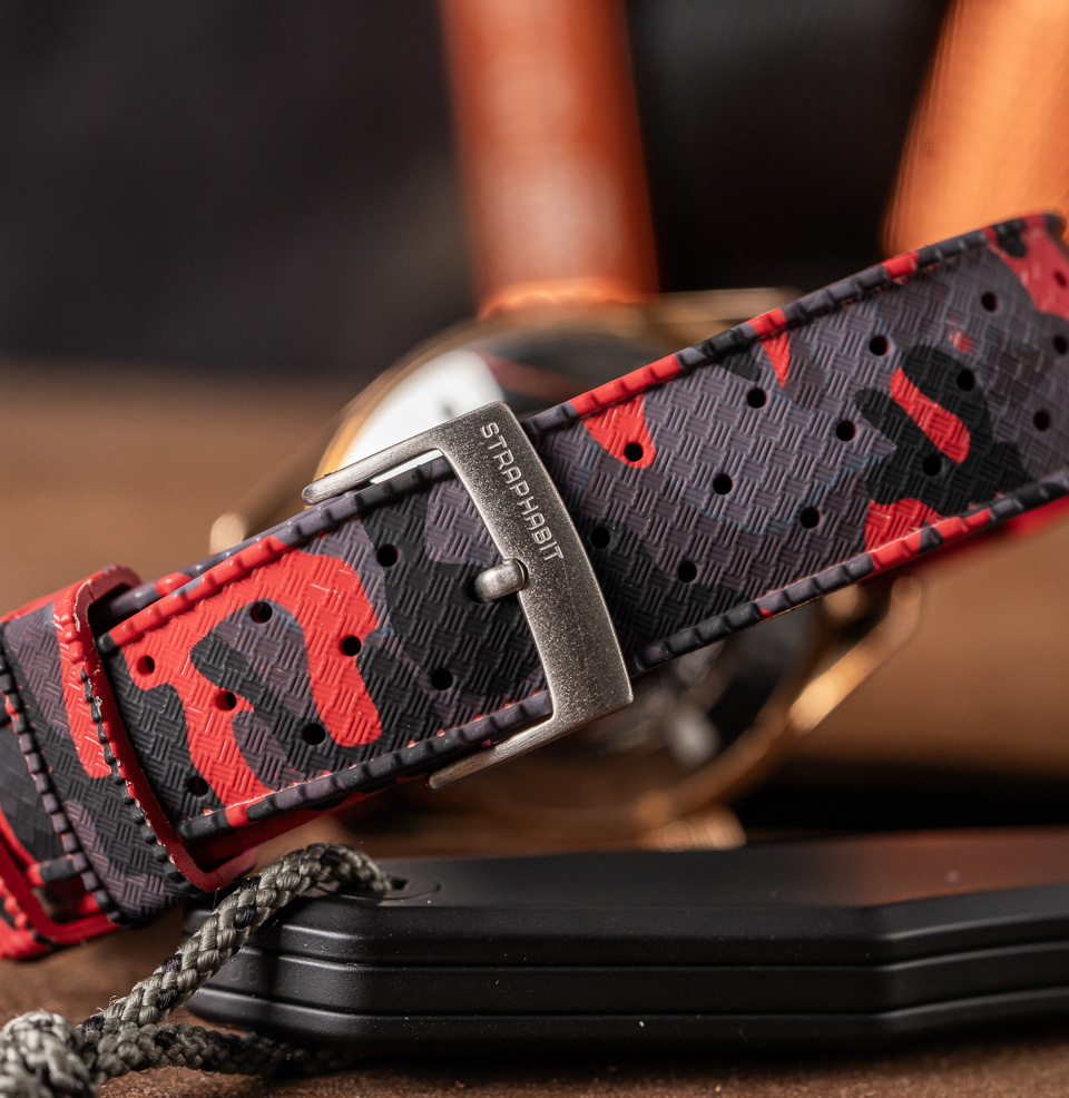 Tropical Retro Style FKM Rubber Quick Release Watch Straps 316L stainless steel