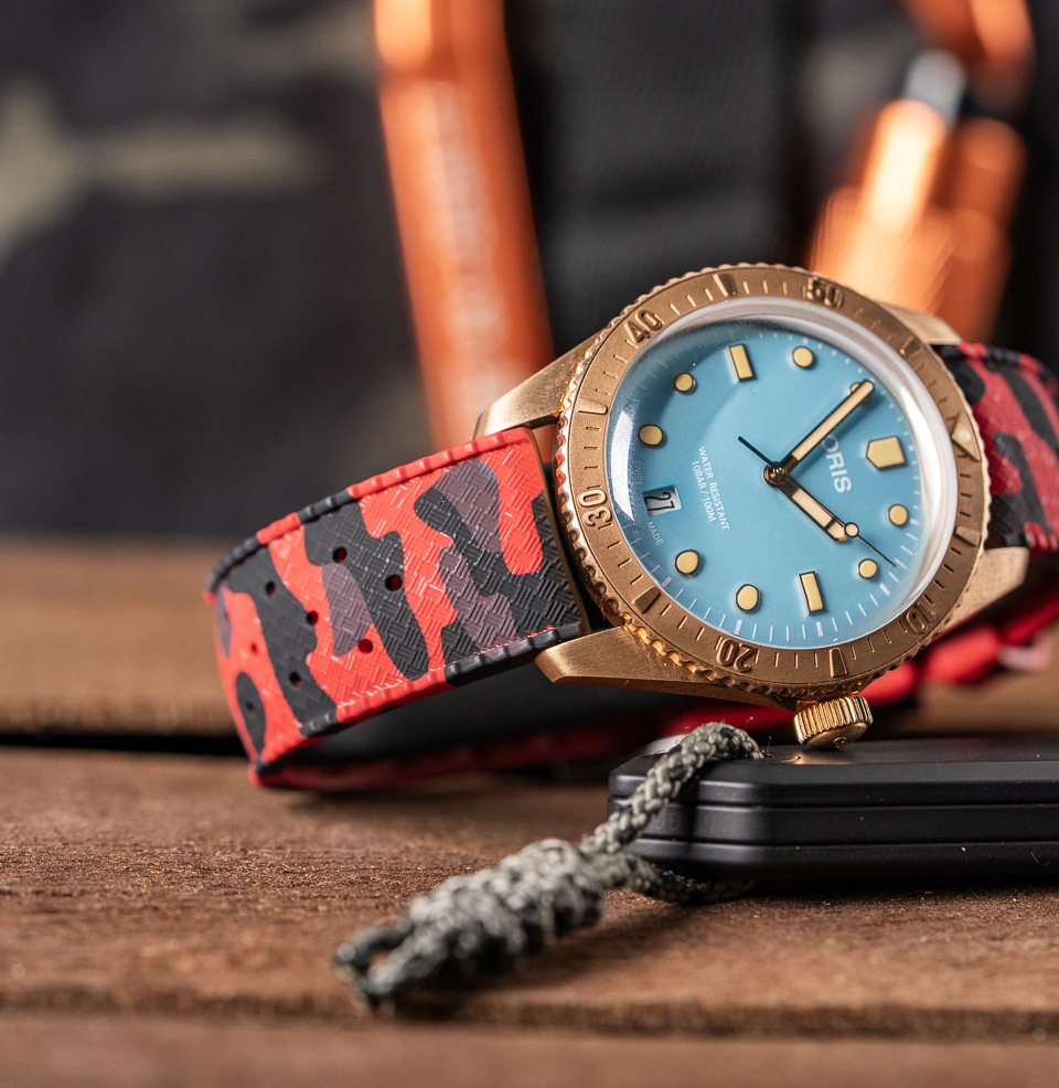 Tropical Retro Style FKM Rubber Quick Release Watch Straps Multiple Sizes