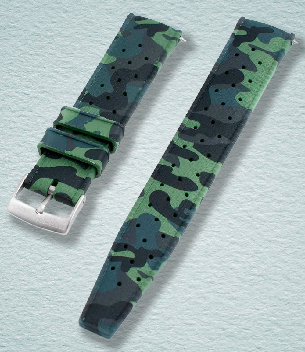 Tropical Retro Style FKM Rubber Quick Release Watch Straps