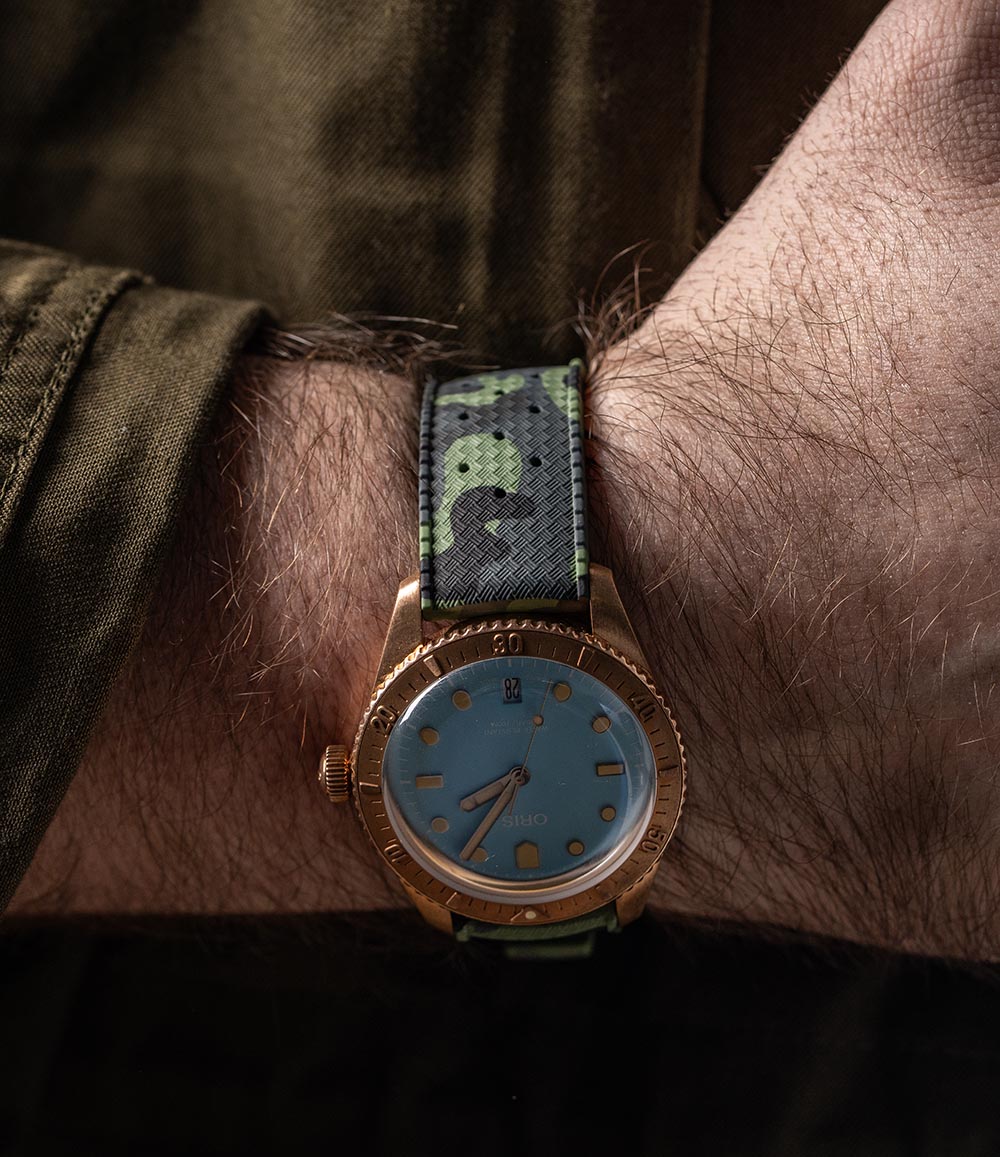 Tropical Retro Style FKM Rubber Quick Release Watch Straps