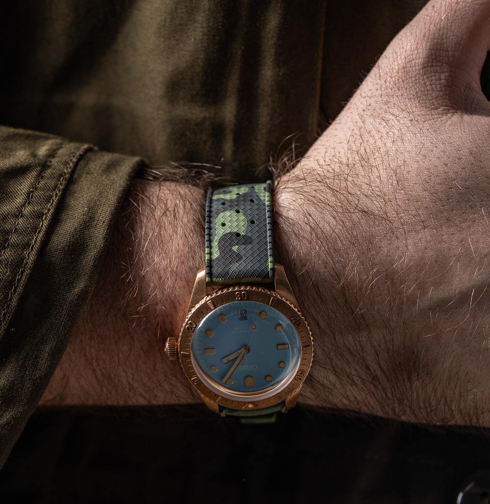 Tropical Retro Style FKM Rubber Quick Release Watch Straps Classic diamond-weave