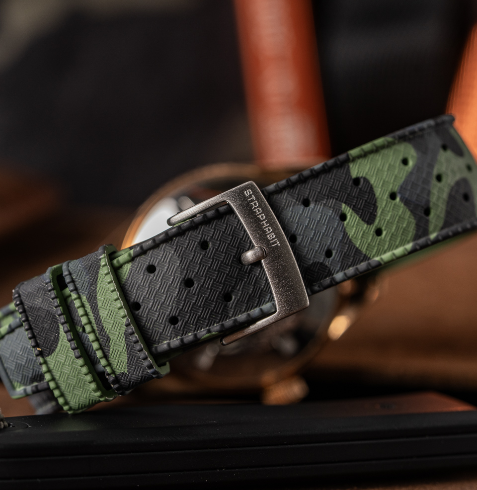 Tropical Retro Style FKM Rubber Quick Release Watch Straps 316L stainless steel