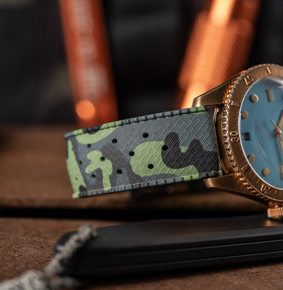 Tropical Retro Style FKM Rubber Quick Release Watch Straps Multiple Sizes