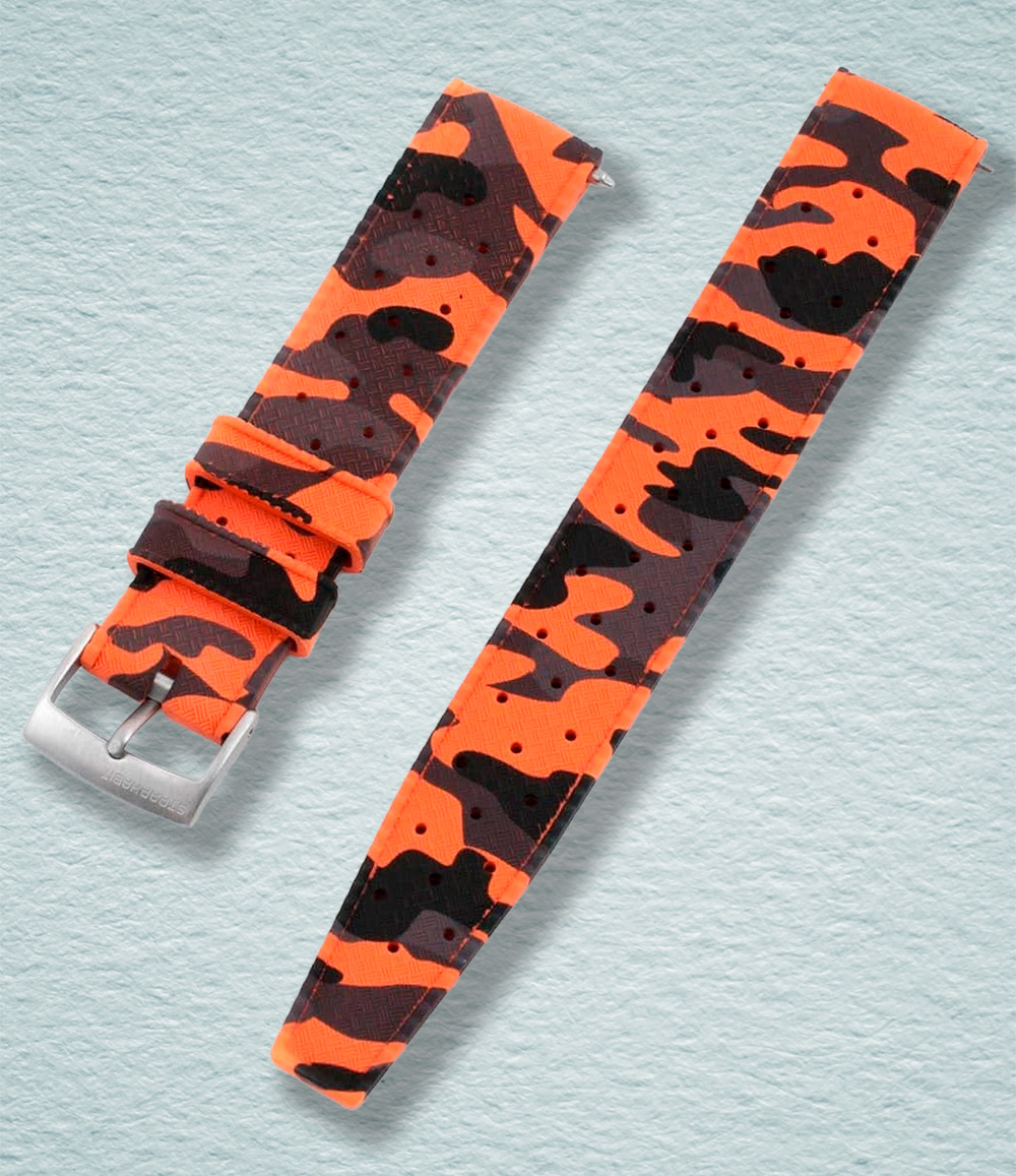 Tropical Retro Style FKM Rubber Quick Release Watch Straps