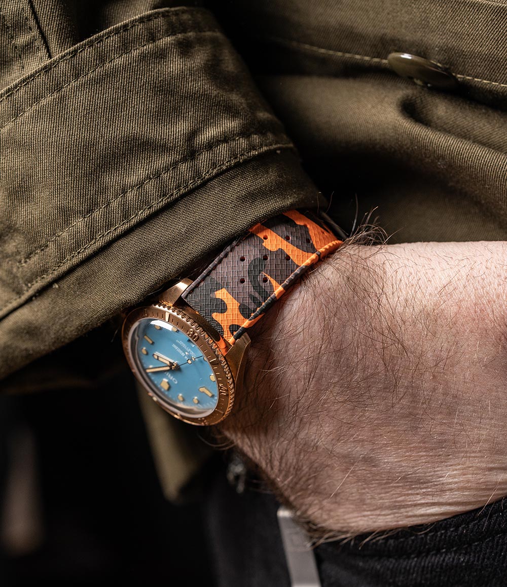 Tropical Retro Style FKM Rubber Quick Release Watch Straps