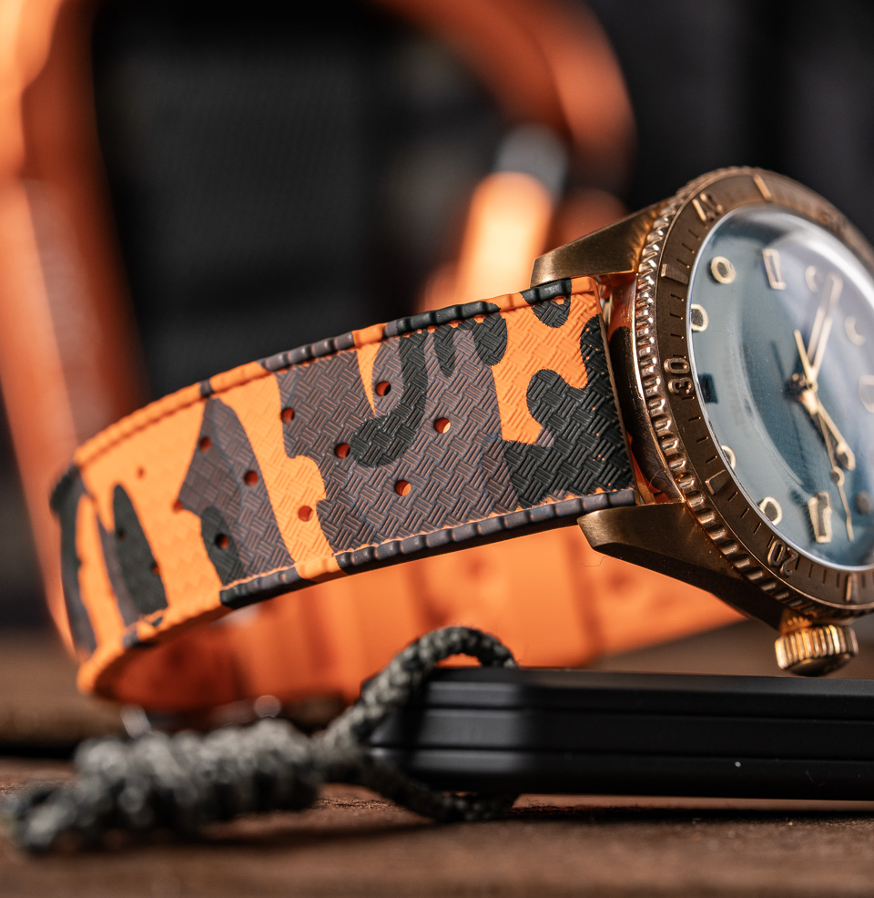 Tropical Retro Style FKM Rubber Quick Release Watch Straps Multiple Sizes