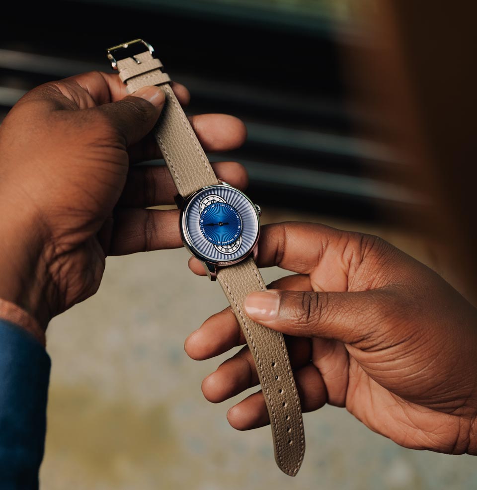 Le Régulateur Louis Erard x Worn & Wound Taupe Leather Strap