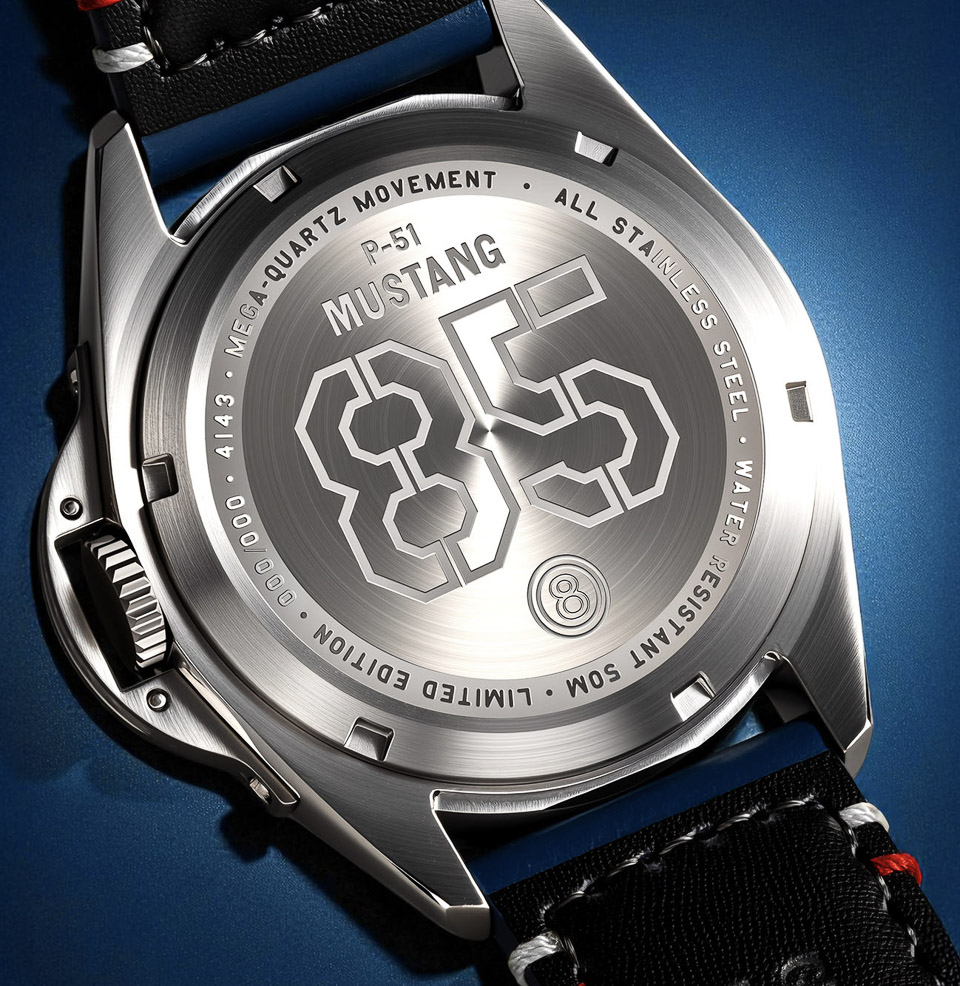 AVI-8 P-51 Mustang 85th Anniversary Limited Editions Engraved caseback