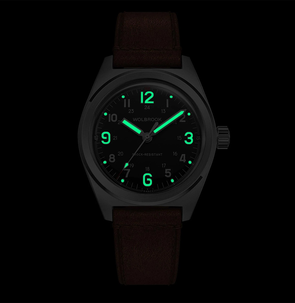 Outrider Automatic No Date Field Watch Strong Lume
