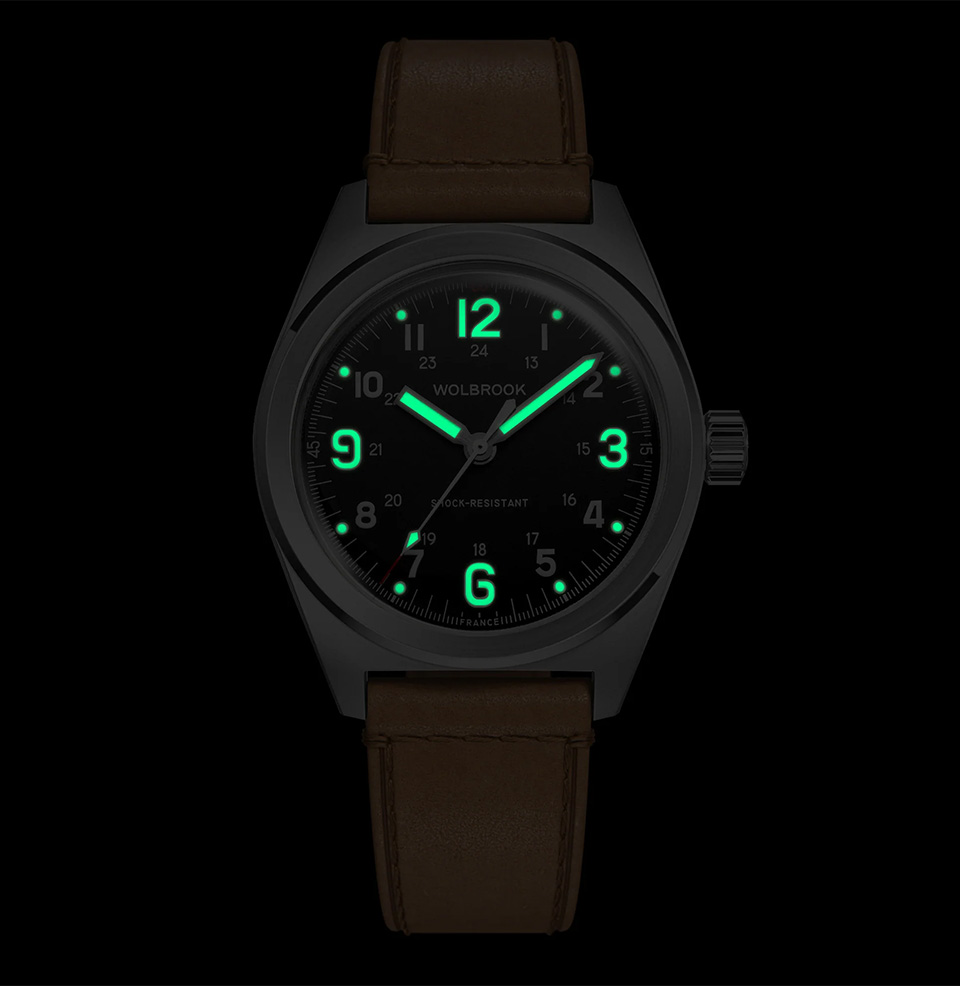 Outrider Automatic No Date Field Watch Strong Lume