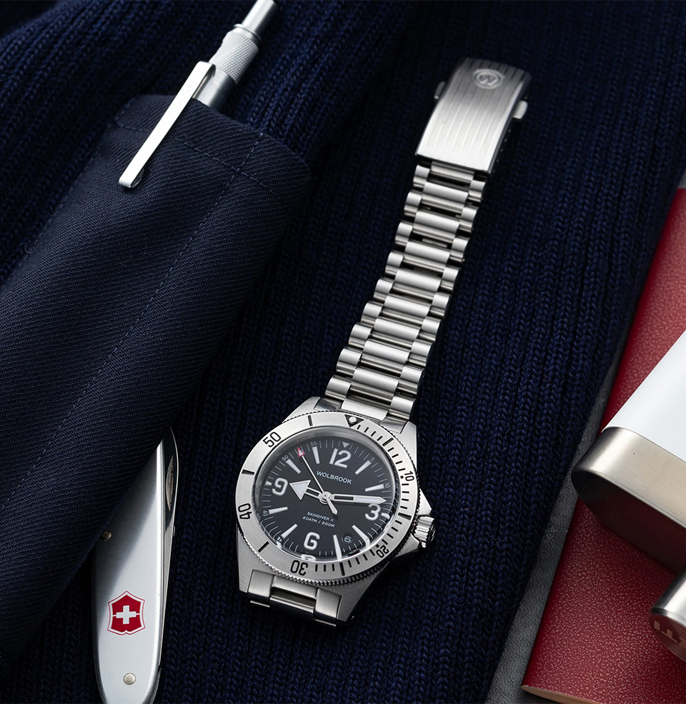 Skindiver II Automatic Dive Watch - Narwhal Limited Edition 3-link Bracelet