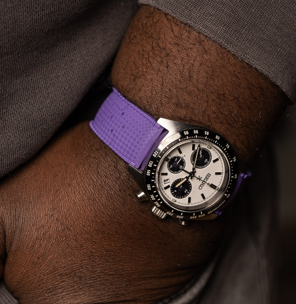 Tropical Retro Style FKM Rubber Quick Release Watch Straps Classic diamond-weave 