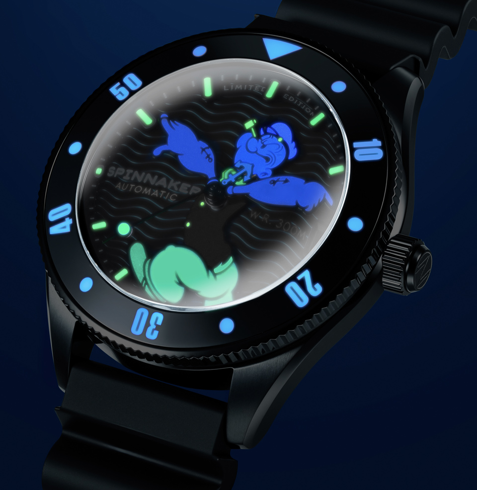 Spinnaker Challenger Automatic – Popeye “Anchor Arms” Limited Edition Lumed Dial Design