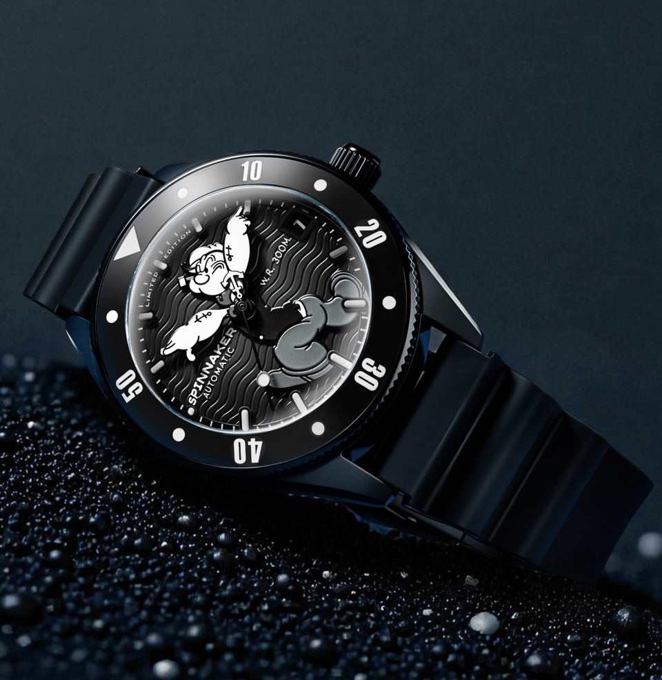 Spinnaker Challenger Automatic – Popeye “Anchor Arms” Limited Edition Black throughout