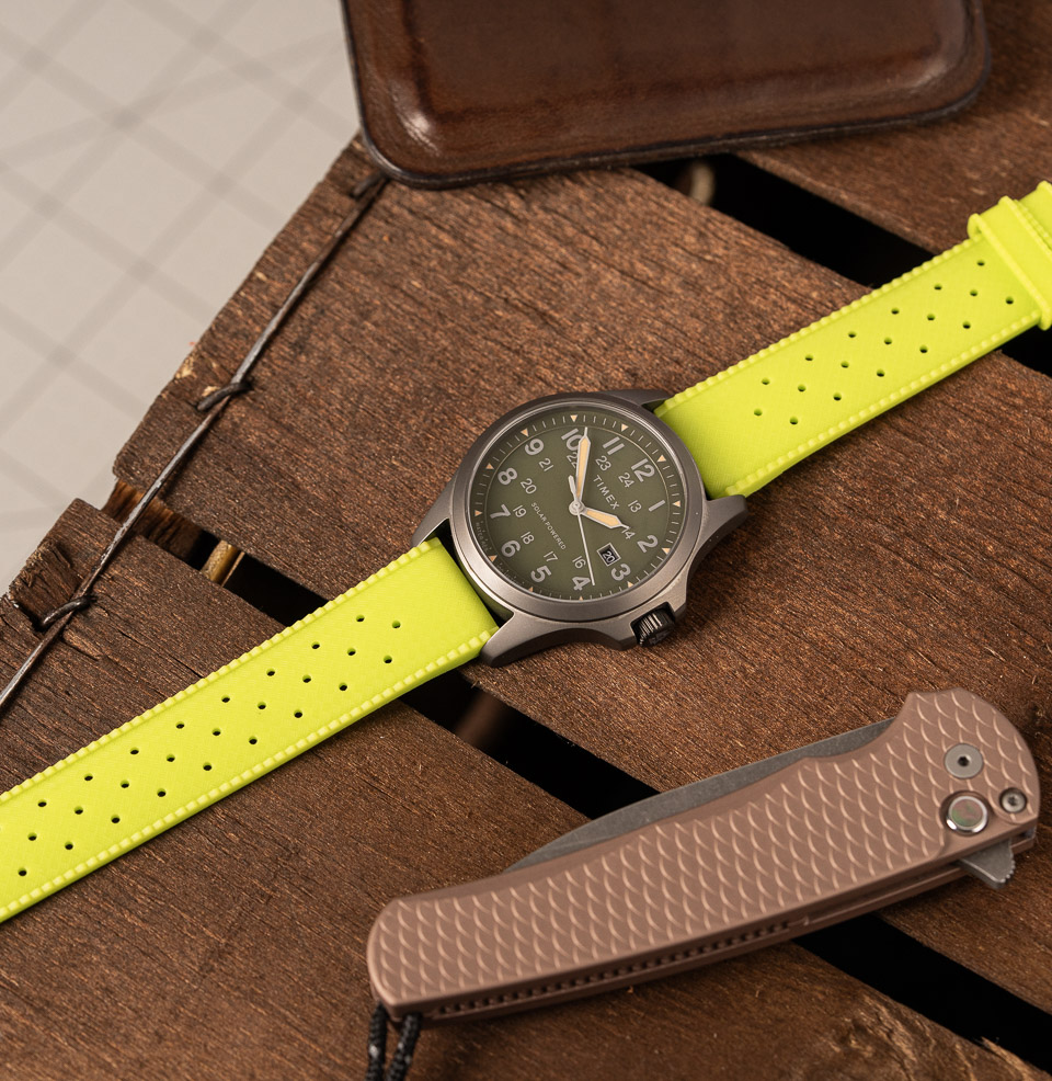 Tropical Retro Style FKM Rubber Quick Release Watch Straps FKM Rubber Strap