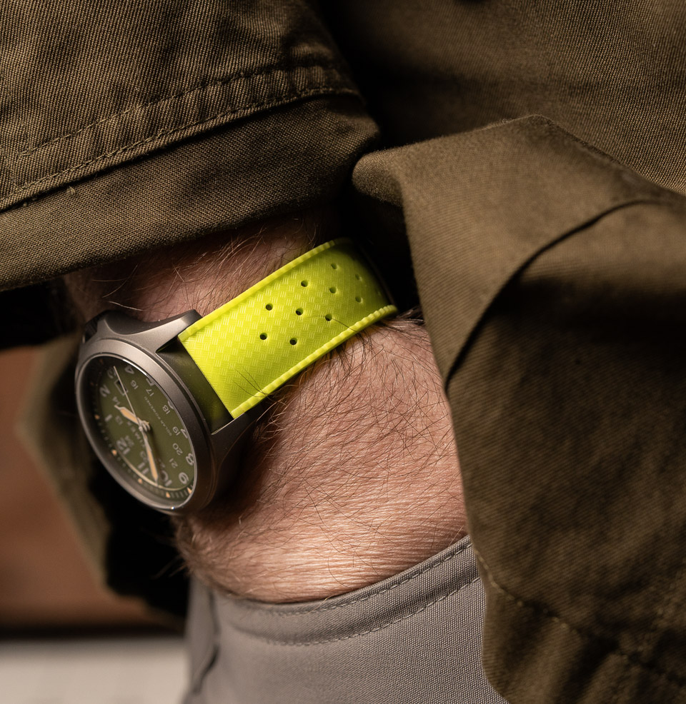 Tropical Retro Style FKM Rubber Quick Release Watch Straps Classic diamond-weave 