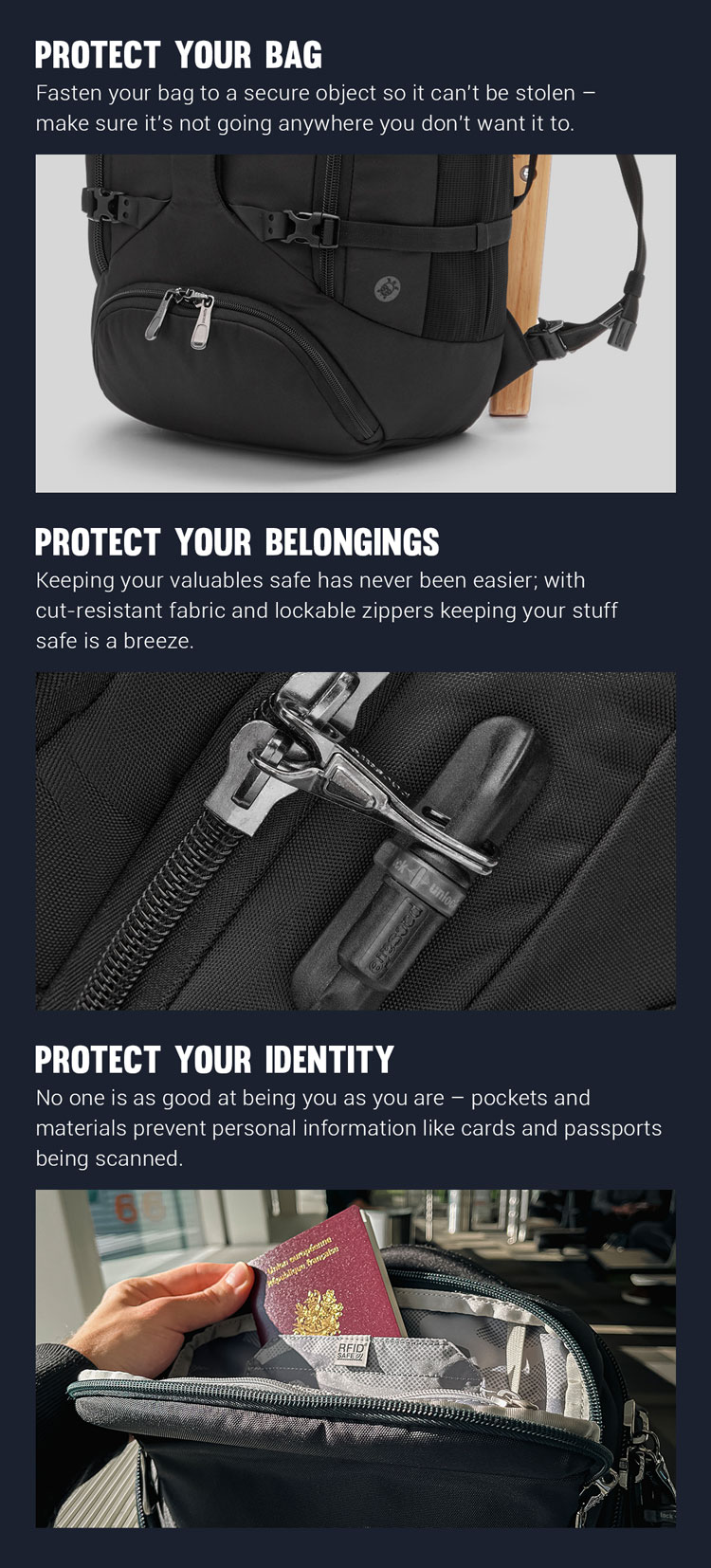 Travel & Security Accessories - Anti Pickpocket Travel Devices