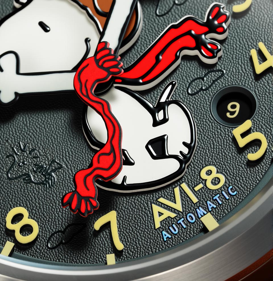 AVI-8 Peanuts Snoopy Flying Ace Limited Edition Artwork on dial