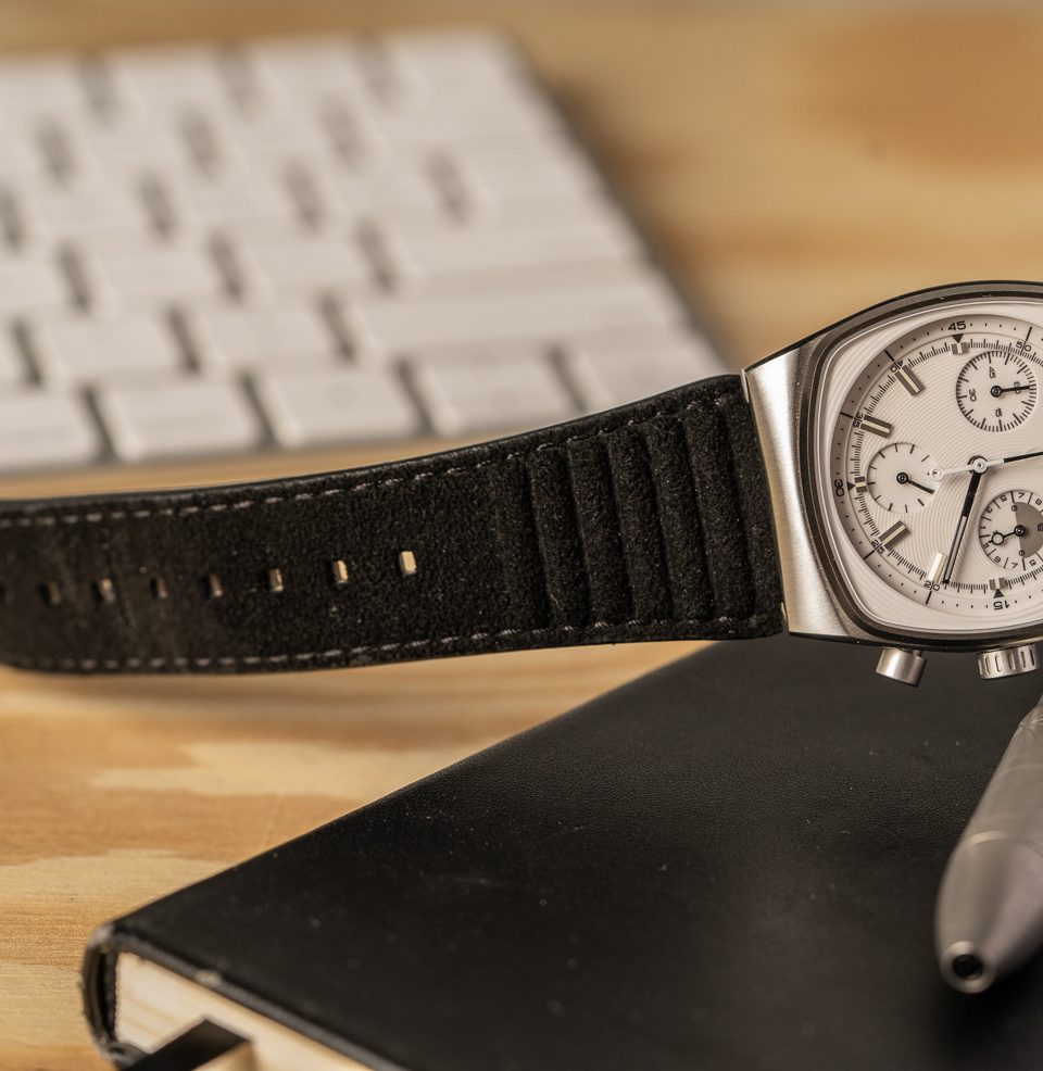 Brew Black Suede Metric Strap Ribbed Texture