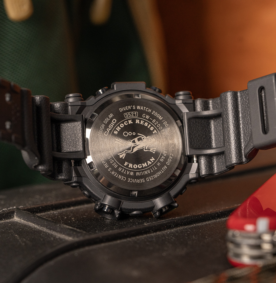 GW-8200TPF-1 Poison Dart Frogman Iconic caseback engraving