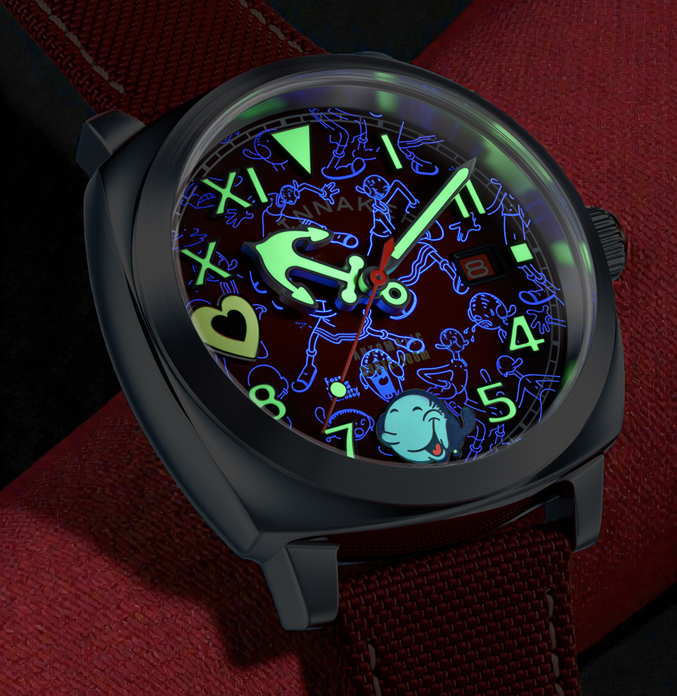 Spinnaker Hull California Automatic Popeye Sailors & Sweethearts Limited Edition Hidden UV Dial Accents