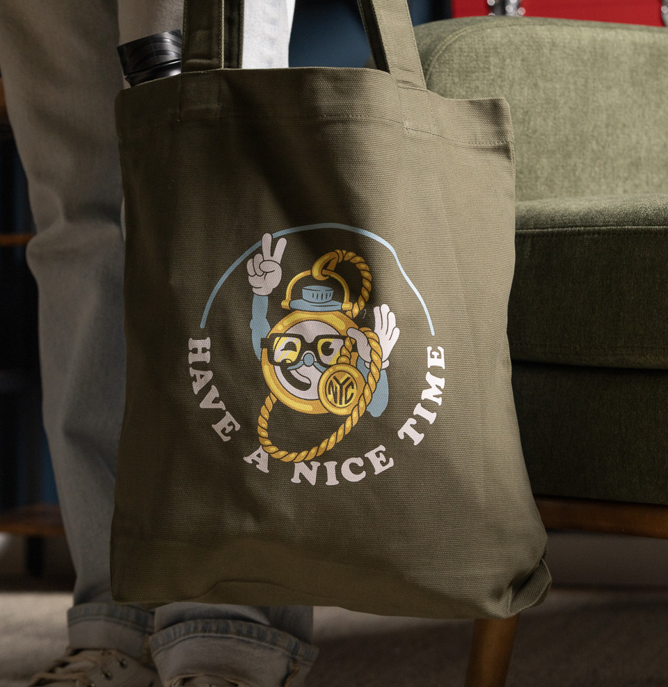 Have A Nice Time Tote Bag Versatile olive drab hue