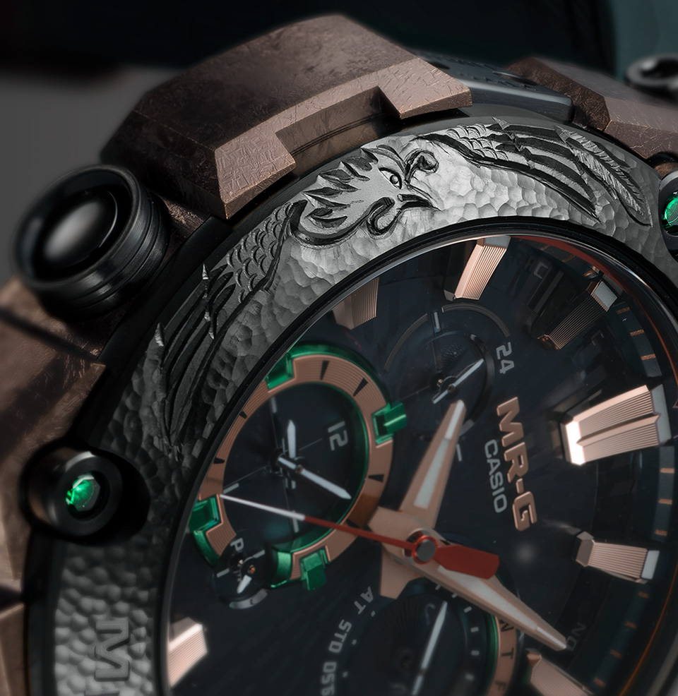 G-SHOCK MRG-B2000KT-3A Phoenix Watch Hand-Engraved Phoenix Bezel
