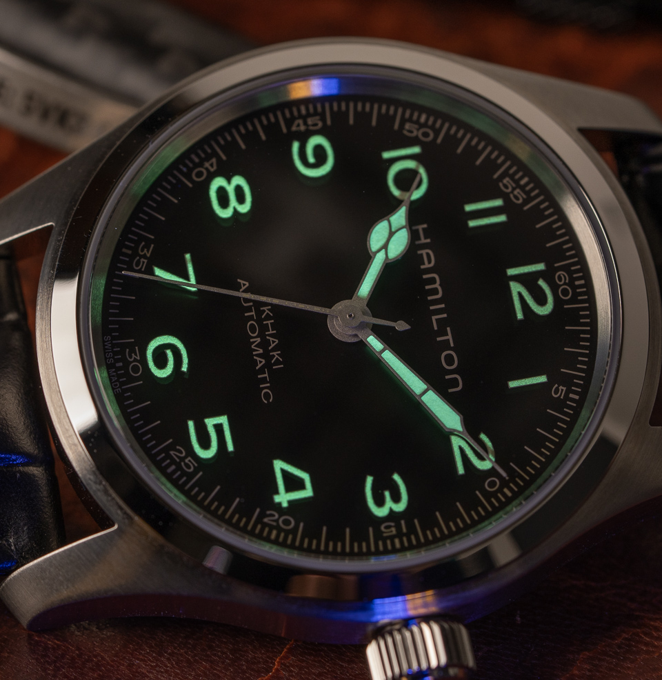 Hamilton Khaki Field Murph Auto Watch Bundle Stong Lume