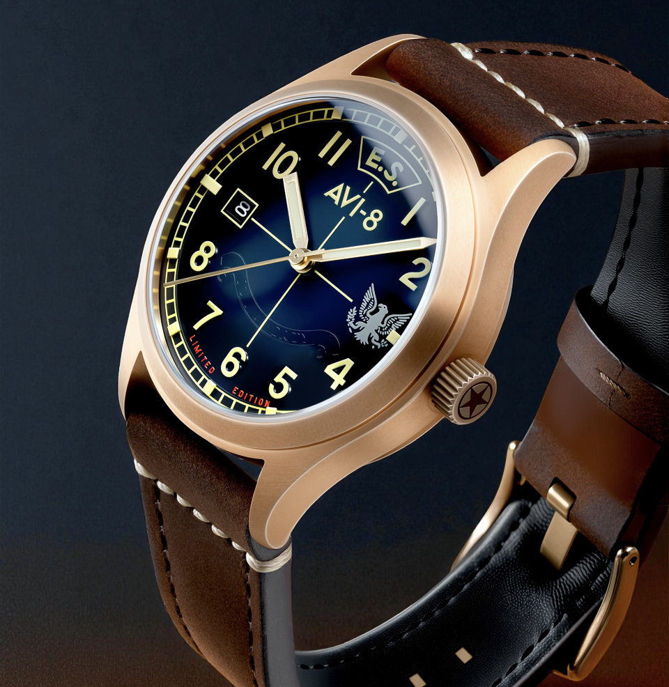 AVI-8 Flyboy Eagle Squadron Auto Bronze 85th Limited Edition Watches The Eagle Squadron Automatic