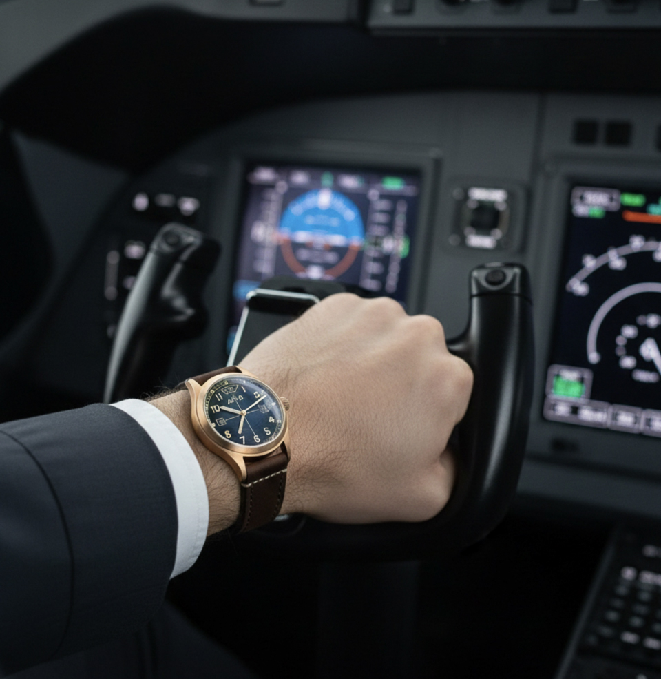 AVI-8 Flyboy Eagle Squadron Auto Bronze 85th Limited Edition Watches 39mm Bronze Case