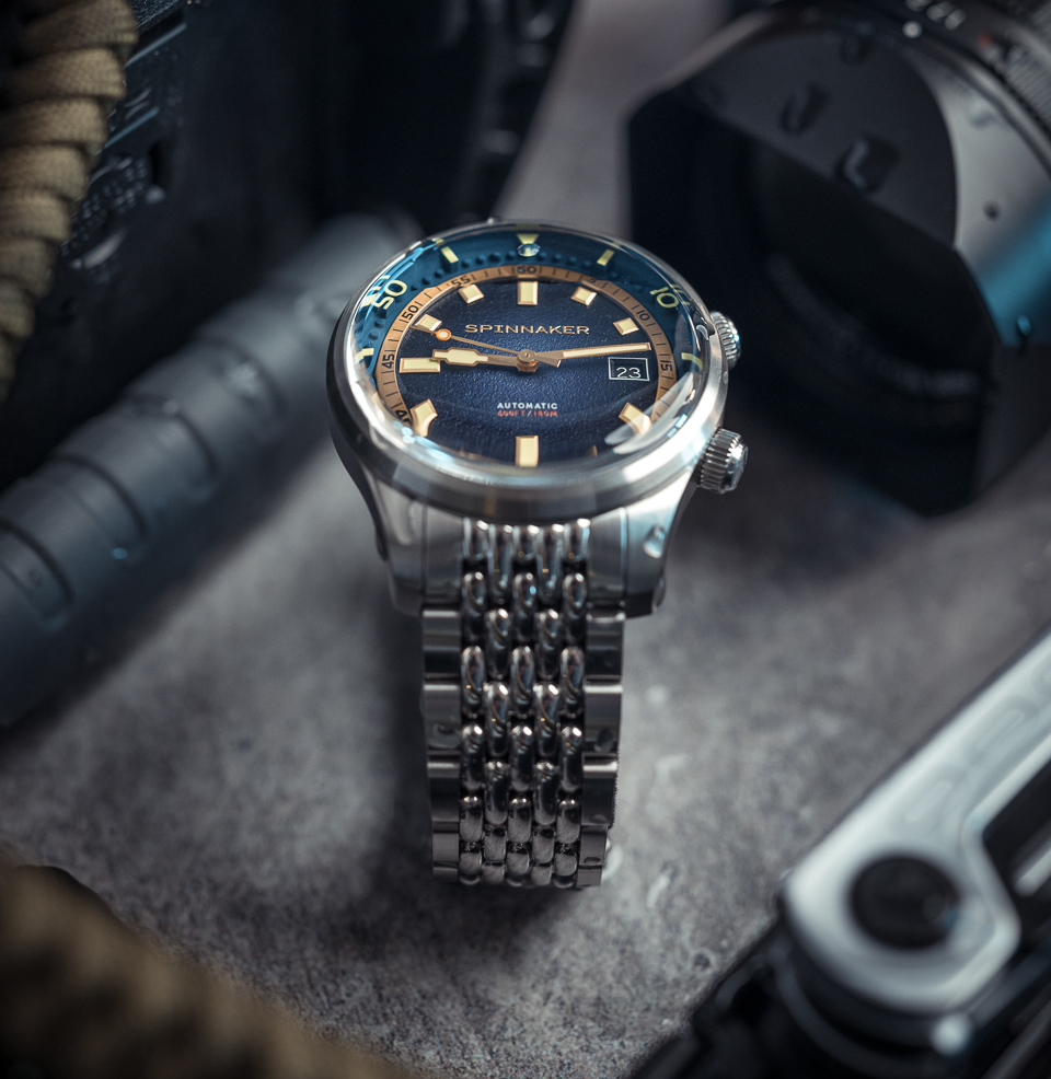 Spinnaker Bradner Automatic Pacific Blue Watch Domed Sapphire Crystal