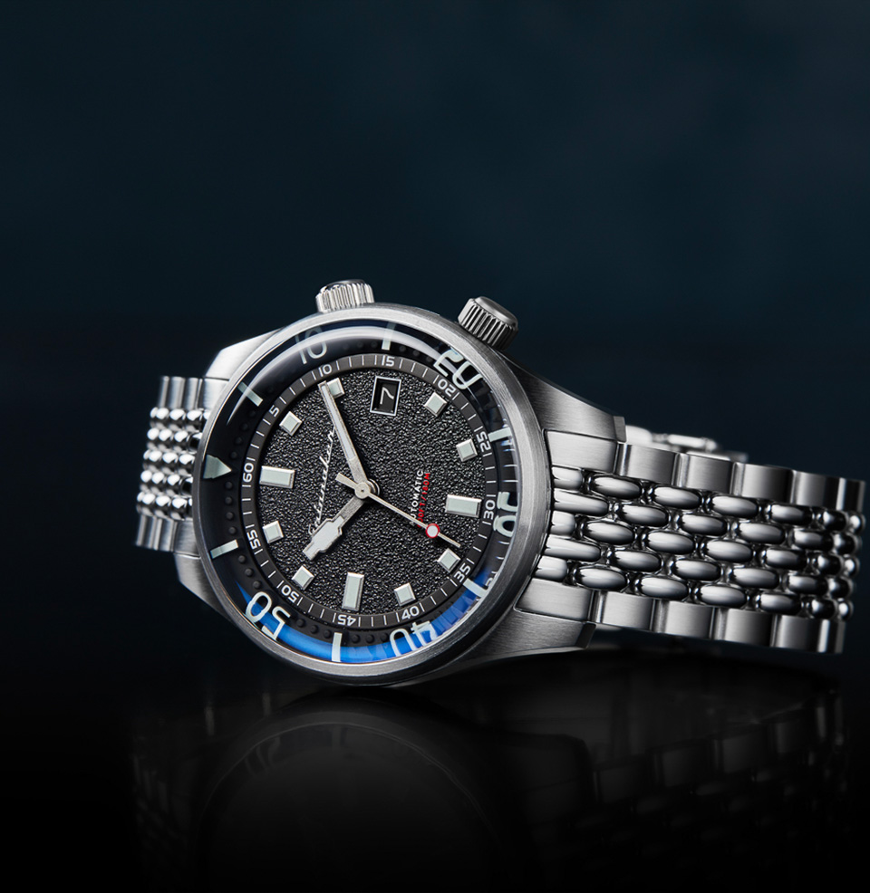 Spinnaker Bradner Automatic Petrol Black Watch Vintage Compressor Design