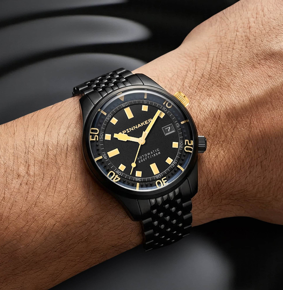 Bradner Automatic Noir Radiance Watch 42mm Marine-Grade 316L Steel